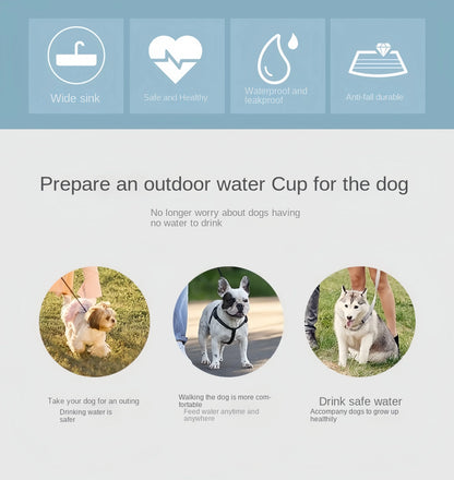 Portable Dog Water Bottle - 2-in-1 Travel Food Feeder
