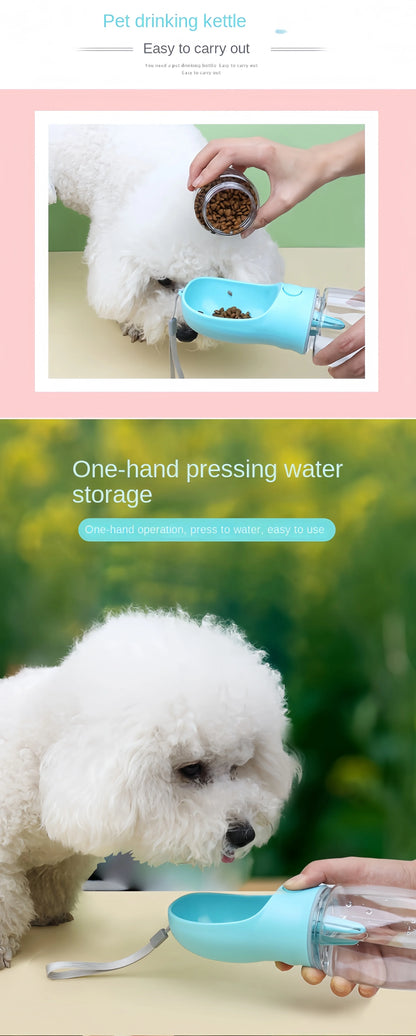 Portable Dog Water Bottle - 2-in-1 Travel Food Feeder