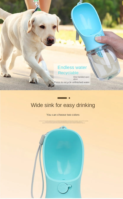 Portable Dog Water Bottle - 2-in-1 Travel Food Feeder