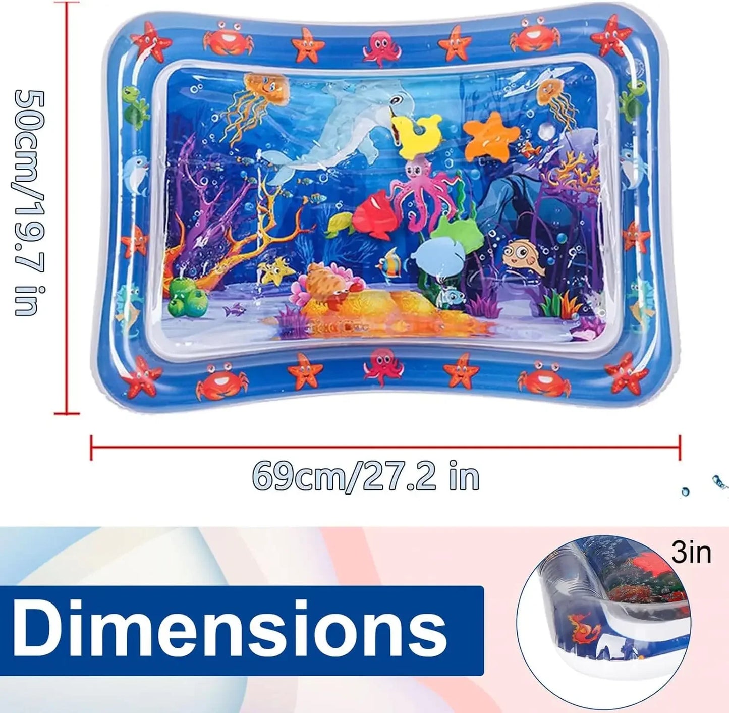 Pet Sensory Water Mat - Inflatable Ocean Play Toy