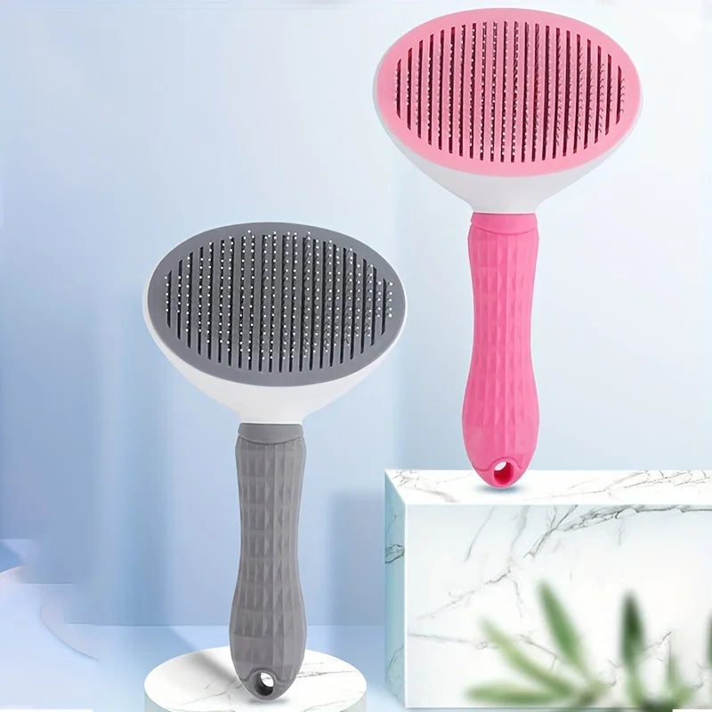 Pet Hair Removal Brush - One-Click Grooming Comb