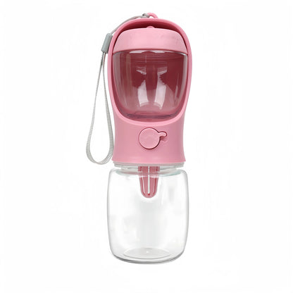 Portable Dog Water Bottle - 2-in-1 Travel Food Feeder