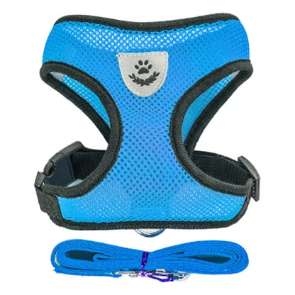 Mesh Pet Harness - Adjustable Vest & Walking Leash