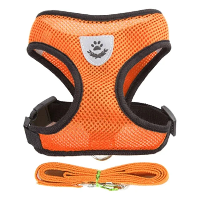 Mesh Pet Harness - Adjustable Vest & Walking Leash