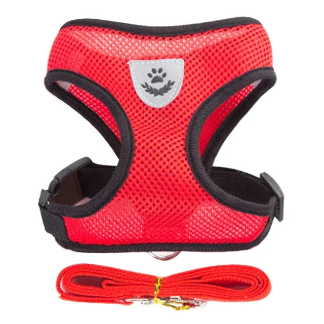 Mesh Pet Harness - Adjustable Vest & Walking Leash