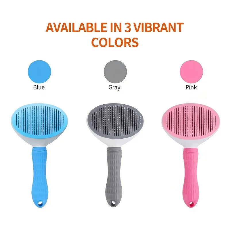 Pet Hair Removal Brush - One-Click Grooming Comb