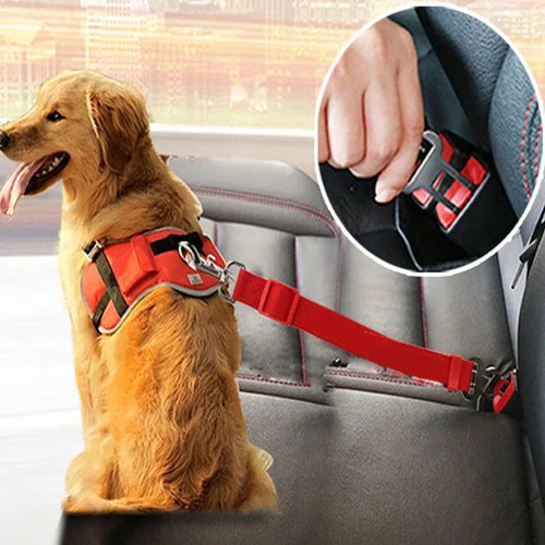 Dog Car Seat Belt - Adjustable Safety Lead Clip