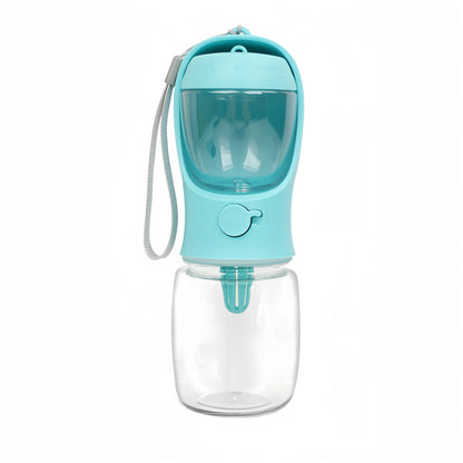 Portable Dog Water Bottle - 2-in-1 Travel Food Feeder