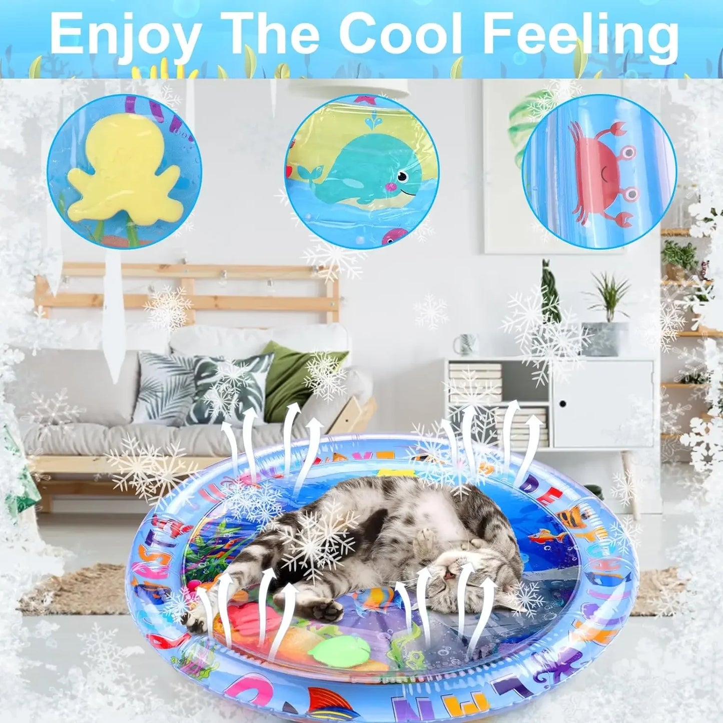 Pet Sensory Water Mat - Inflatable Ocean Play Toy