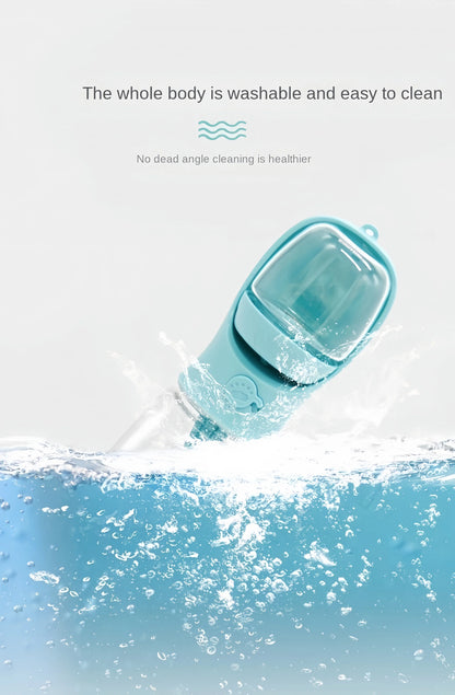 Portable Dog Water Bottle - 2-in-1 Travel Food Feeder