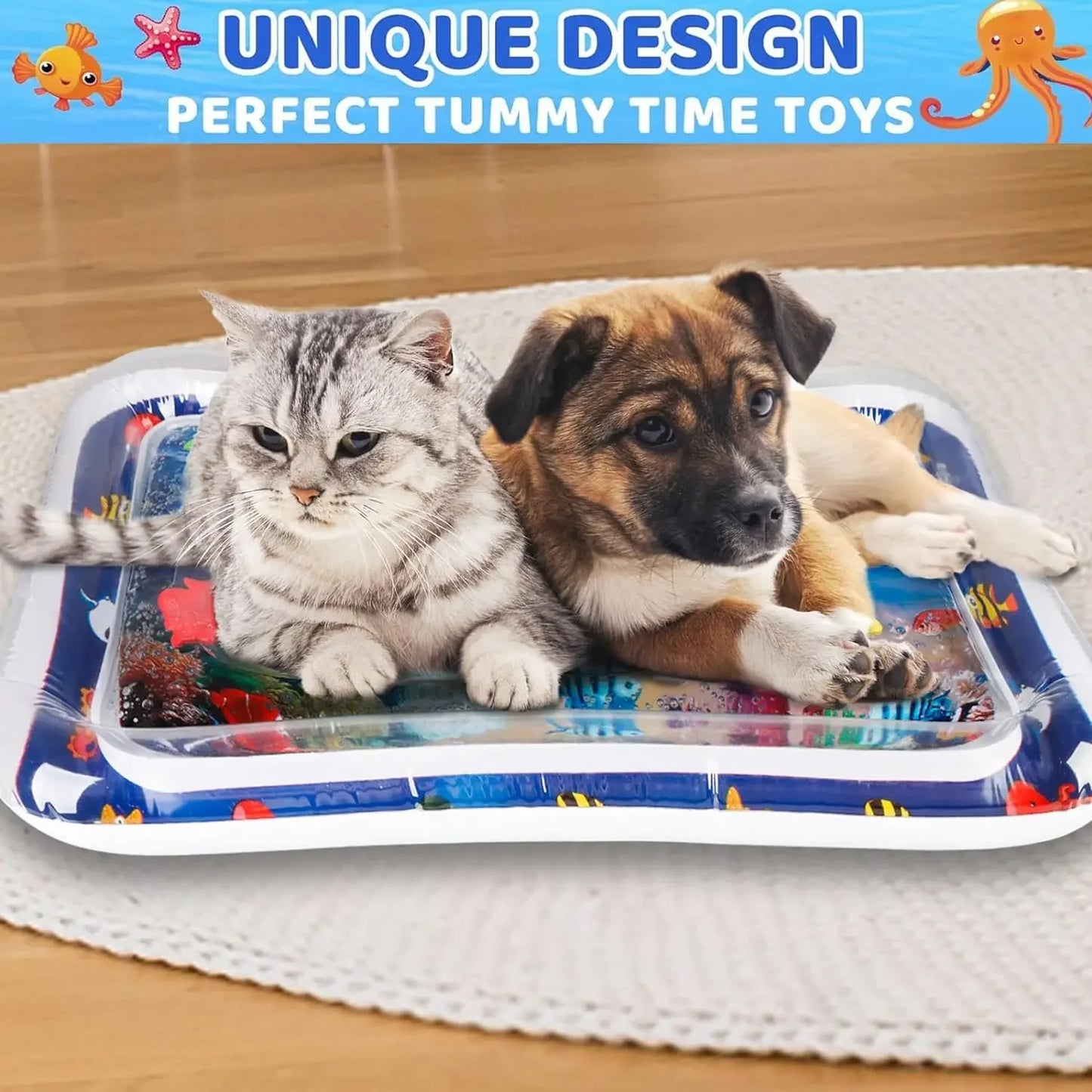 Pet Sensory Water Mat - Inflatable Ocean Play Toy
