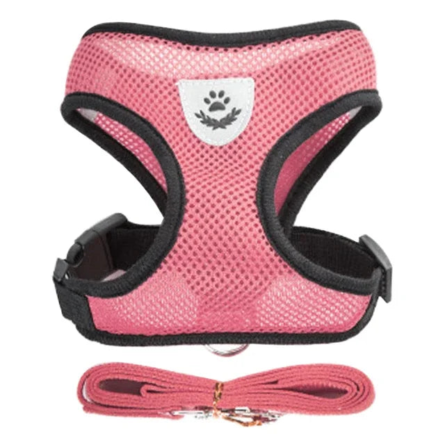 Mesh Pet Harness - Adjustable Vest & Walking Leash