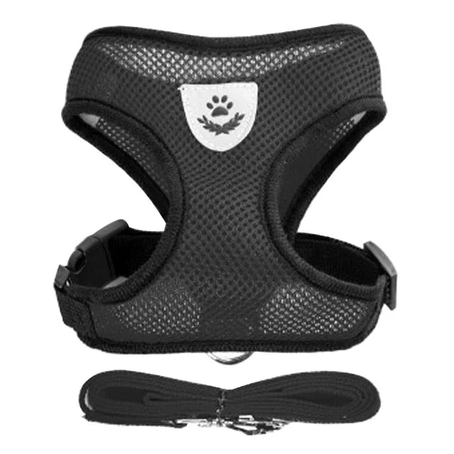 Mesh Pet Harness - Adjustable Vest & Walking Leash
